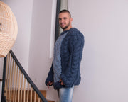 Heavy Woolen Pullover – Traditional 100% Wool Aran Hand-Made Cozy Jumper T815M