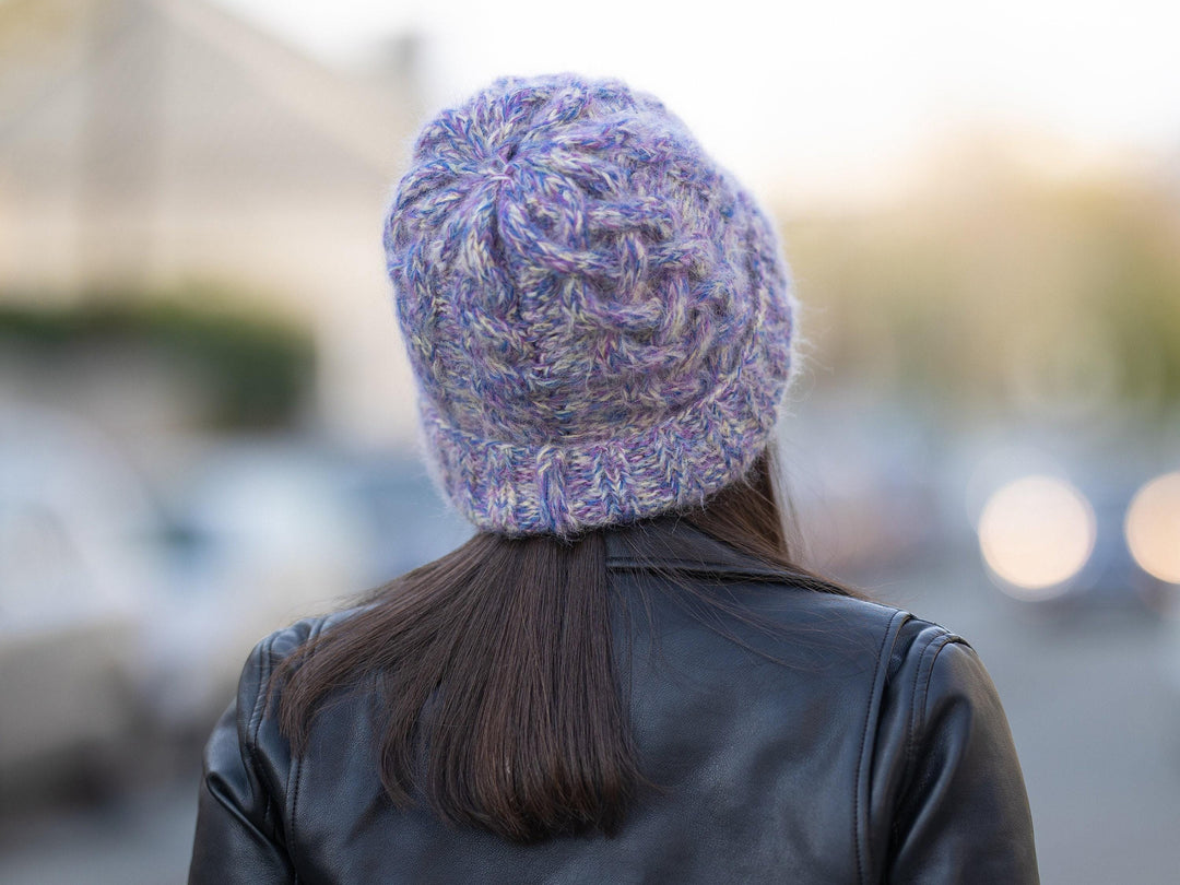 Melange Alpaca Hat – Hand Knitted Soft Wool Blend Winter Beanie T1170