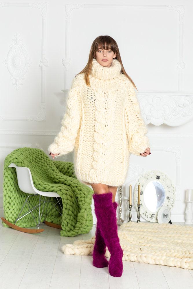Pink Mohair Socks – Hand Knitted Fluffy Fuzzy Legwarmers T615