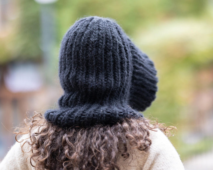 Mohair Wool Balaclava – Hand Knitted Chunky Ski Hood T1508