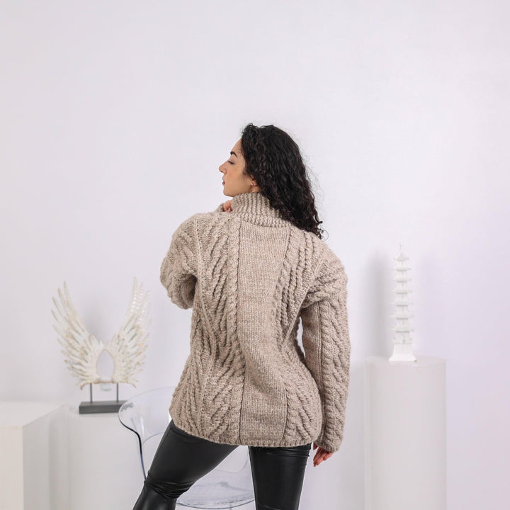 Extra Chunky Cardigan – 16-Strand Hand Knitted Alpaca Merino Wool Blend T1643