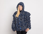 Grobstick-Cardigan aus Wollmix – Handgestrickte Jacke aus Mohair-Alpaka-Yak-Mischung T1525
