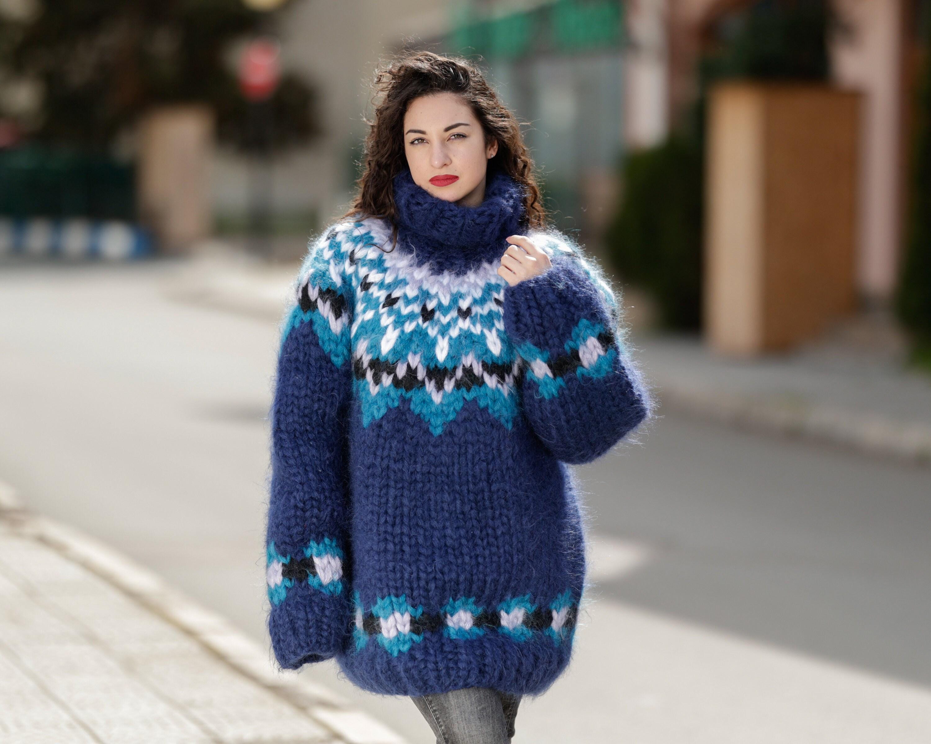 Tiffy Mohair Multicolor 15-Strand Mohair Nordic Turtleneck T837W