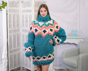 Multicolor Merino Roving Nordic Turtleneck Sweater T802W
