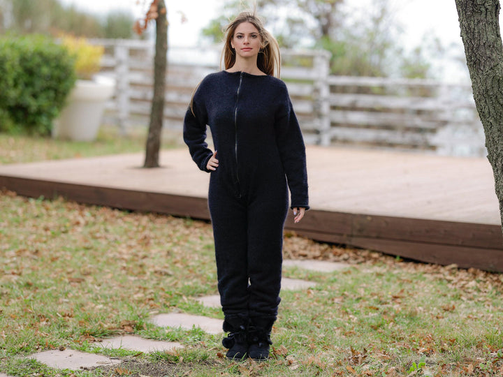 Mohair Catsuit – Hand-Knitted Fluffy Full Body Suit in Italian Yarn – Soft One-Piece Knit – T1145