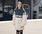 Super klobiger Pullover aus Merinowolle, handgestrickter Riesenpullover T1041