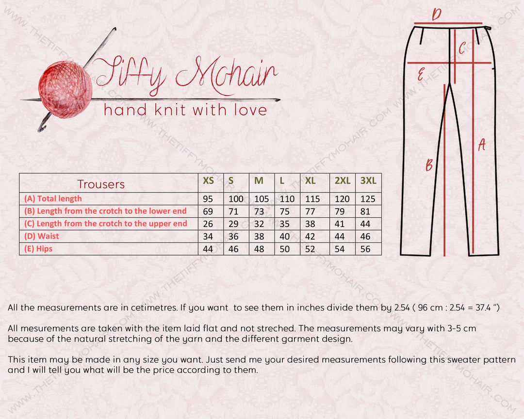 Chunky Wool Knit Pants, Hand Knitted 100% Wool Joggers for Women T1531