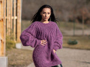 One available in size 4XL, Purple Mohair Sweater T1175R