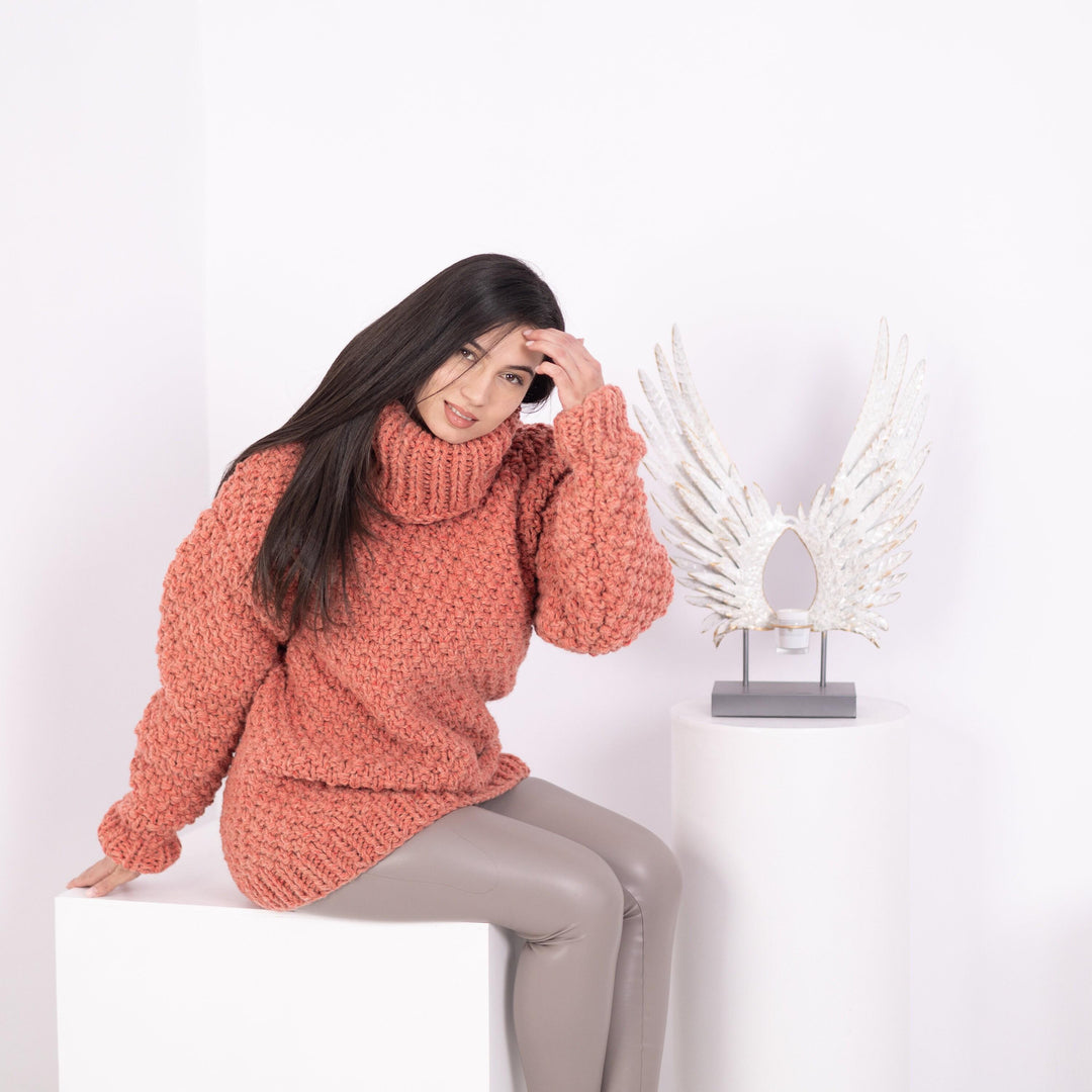 One available in size 5XL,  Hand knit itchy wool  sweater T1603
