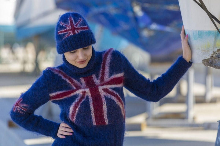 One available British flag Mohair Hat, Winter Beanie T562