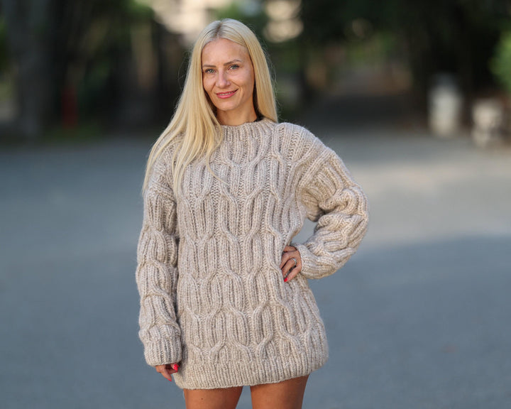 One available in size 3XL,Beige Soft Alpaca and Merino Sweater  T1449