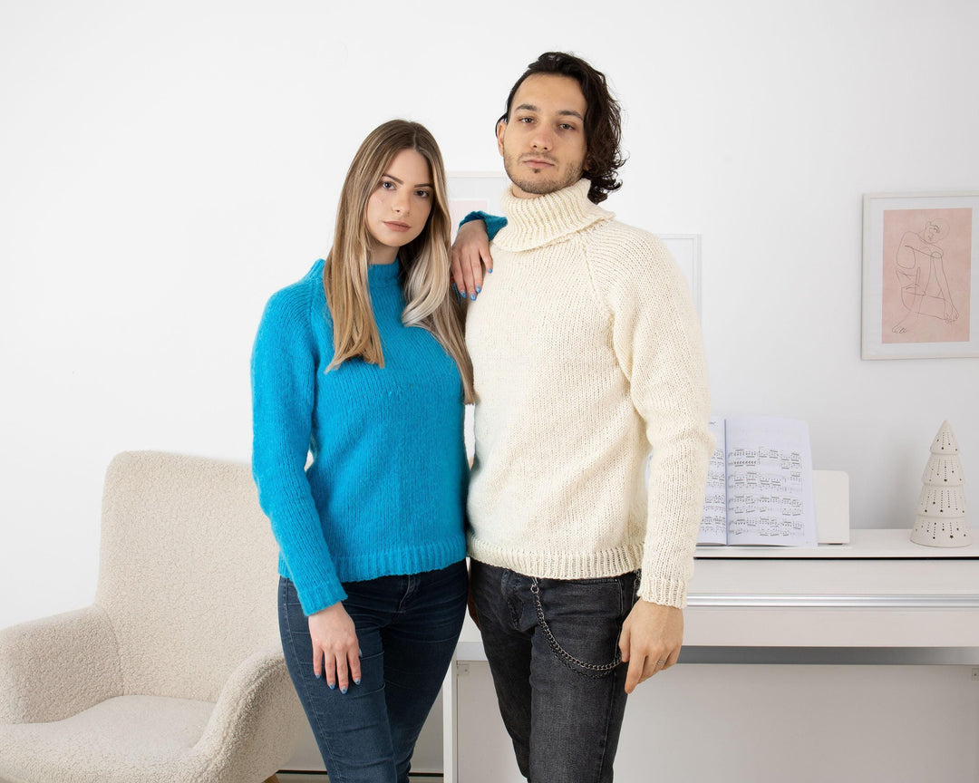 One available in size S , Soft  Merino Wool Sweater, Blue Jumper T1330