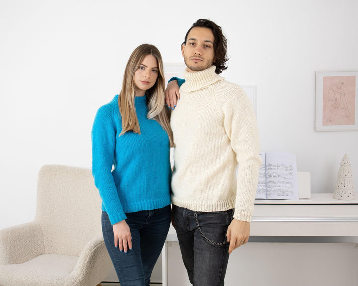 One available in size S , Soft  Merino Wool Sweater, Blue Jumper T1330