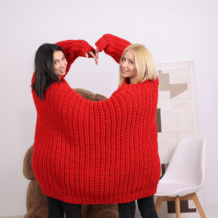 One available in size 3XL, Chunky Wool Couples Sweater - Oversized Jumper for Two T1845