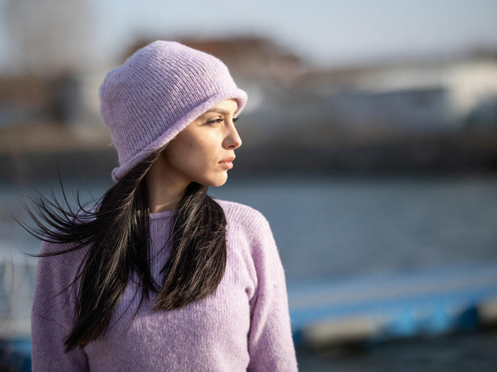 One available Purple Alpaca mix Hat  T1194