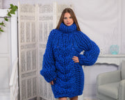 Pull en Mohair et Mérinos Effet Gros Fil – Mélange de Laine Douce – Tricoté à la Main – Tricot aux Bras T791W