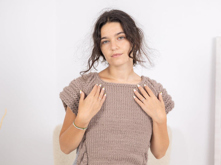 One available in Size L, Short Sleeved Woolen Bodysuit  T1681