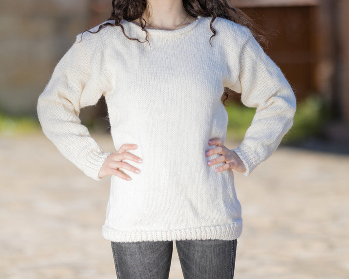 One available sweater in size 3XL,Hand knitted 100 % soft wool jumper T1420