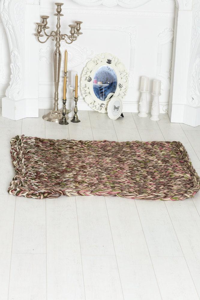 One available Soft Wool Blanket 45 x 60 ", Hand Knittted Throw, Giant Blanket  T609