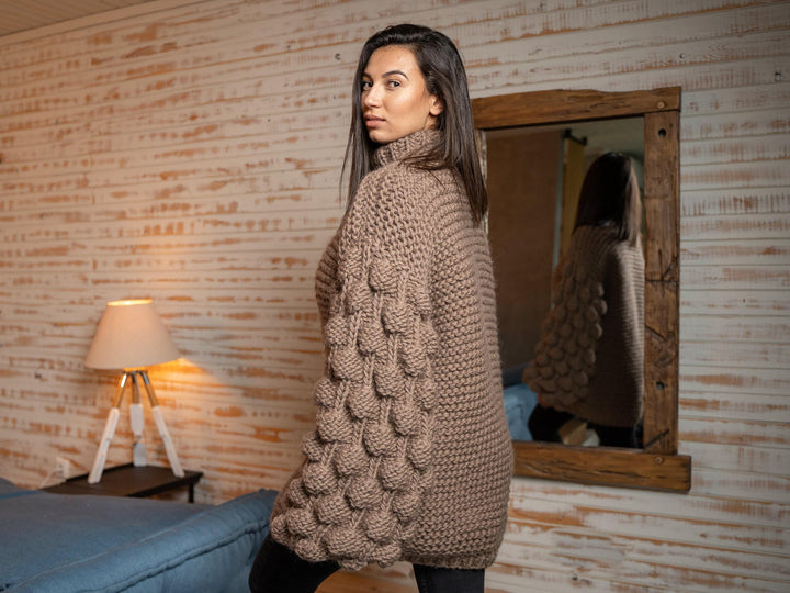 One available in size 3 xl , Thick Woolen Sweater with Bubble sleeves T1103
