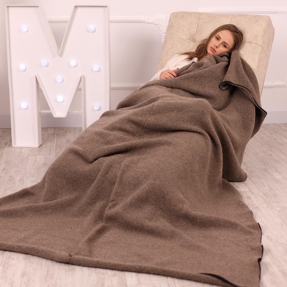 Yak and Merino Wool Sleeping Bag Blanket – Convertible Zipper Throw 150–250 cm T2035