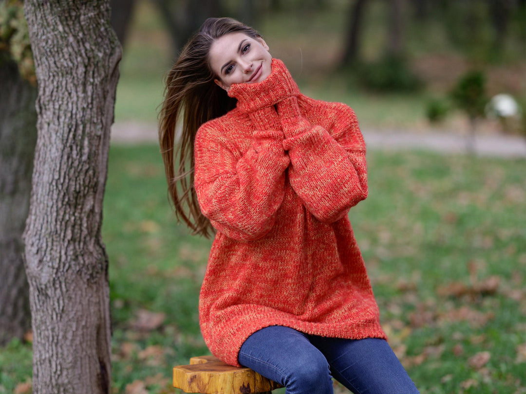 Hand Knitted Baby Alpaca Merino Wool Sweater, Extra Soft Jumper T1124