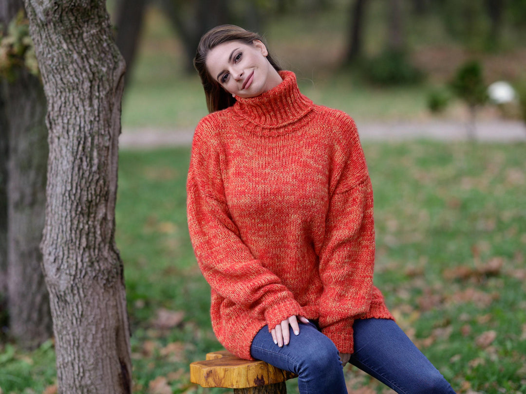 Hand Knitted Baby Alpaca Merino Wool Sweater, Extra Soft Jumper T1124
