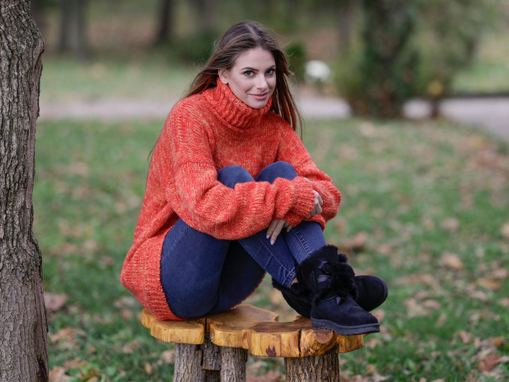 Hand Knitted Baby Alpaca Merino Wool Sweater, Extra Soft Jumper T1124