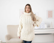 Handgestrickter Chunky Baby Alpaka Pullover, Gerippter Winterpullover T1340