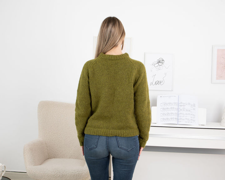 Soft Baby Alpaca Merino Wool Sweater - Green T1329