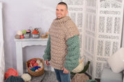 3–4 kg Grobstrickpullover für Herren – Handgestrickter Oversized Merinowollpullover T715M