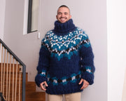 Pull en Mohair Islandais Épais à 15 Brins – Col Roulé Énorme Tricoté Main T837M