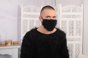 Crochet Mohair Face Mask Cover – Fluffy Reusable Knit Face Warmer T741