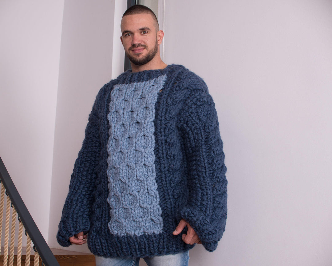 Traditional Aran Sweater – Hand-Knitted 100% Wool Cozy Warm Jumper T815W
