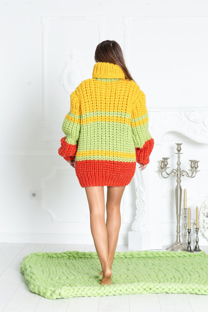 Wool Sweater Huge Chunky Knit, Hand Knitted 2.5 kg 100% Wool Pullover T602