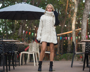 Pull en grosses mailles torsadées, pull en laine tricoté main T818W