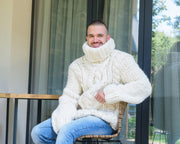 Wollpullover, Grobstrick – Handgestrickter Chunky Jumper T892M