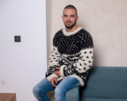 Handmade Icelandic Sweater – 100% Soft Wool Norwegian Pattern Pullover T819M