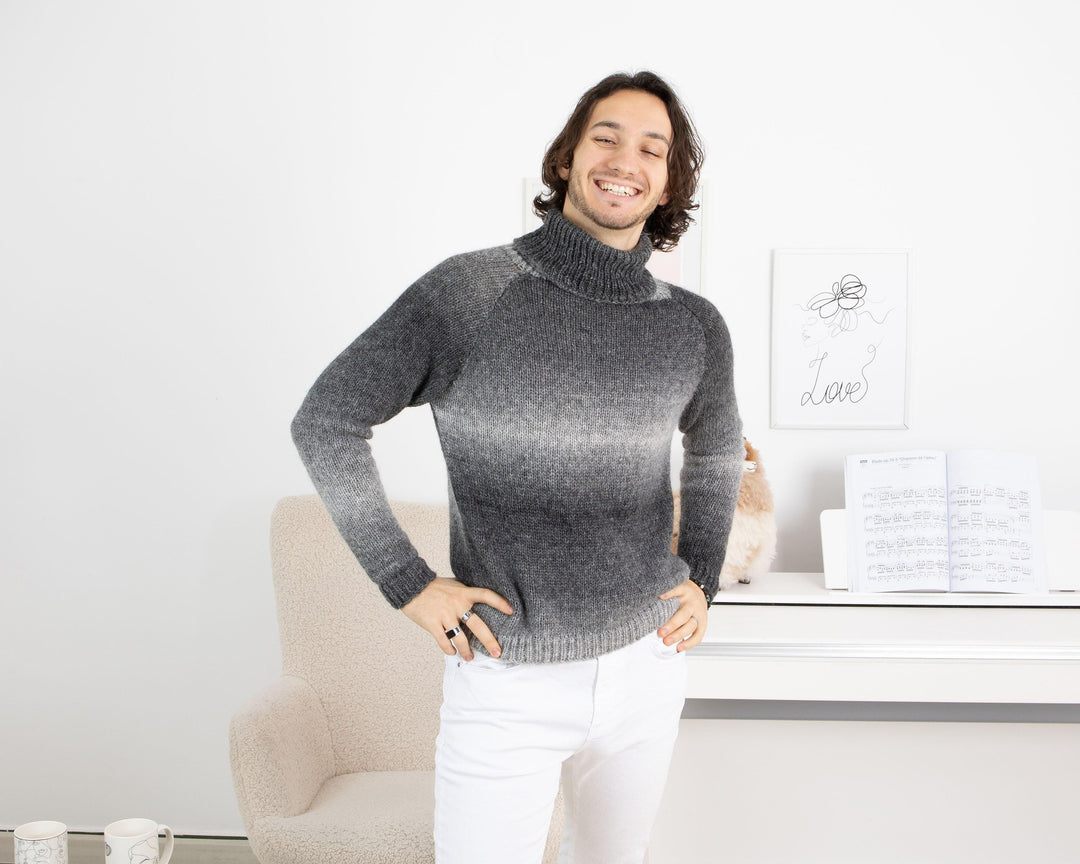 Superfine Alpaca Sweater – Extra Soft Hand-Knitted Men’s Jumper T1333