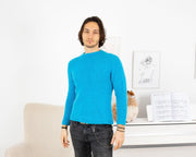 Blue Soft Merino Men's Lightweight Sweater T1330M