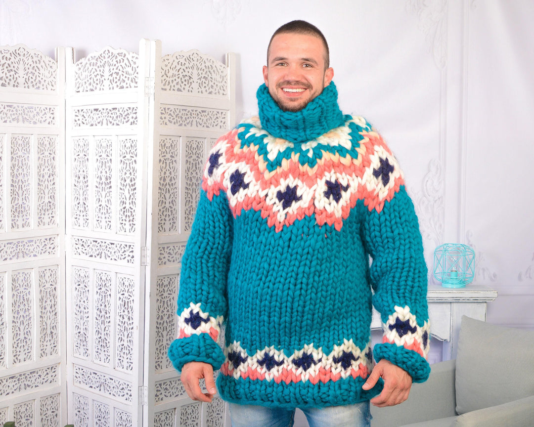 Extra Soft Icelandic Merino Wool Sweater – Lopi Turtleneck Nordic Jumper T802M