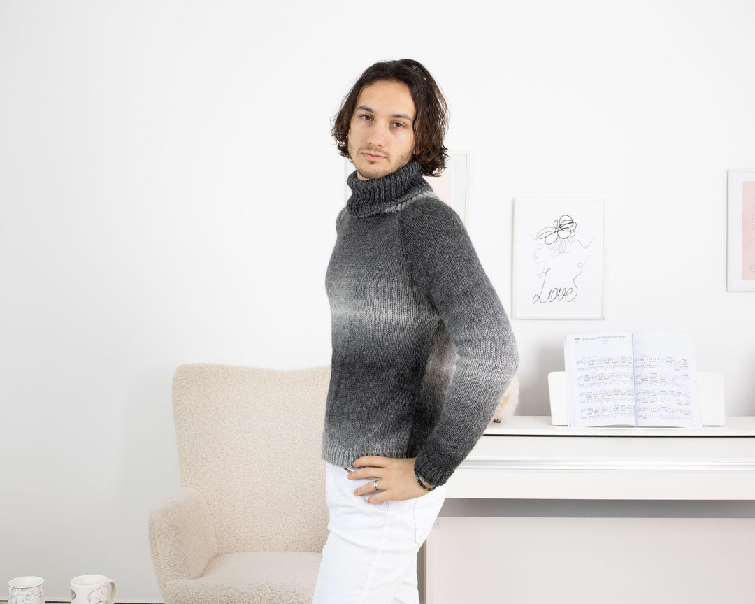Superfine Alpaca Sweater – Extra Soft Hand-Knitted Men’s Jumper T1333
