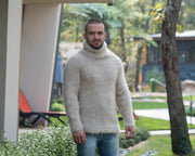 Exquisiter italienischer Pullover – 5-Faden-Kid-Mohair, Yak, Alpaka & Merinowolle Superflauschiger Jumper T851M