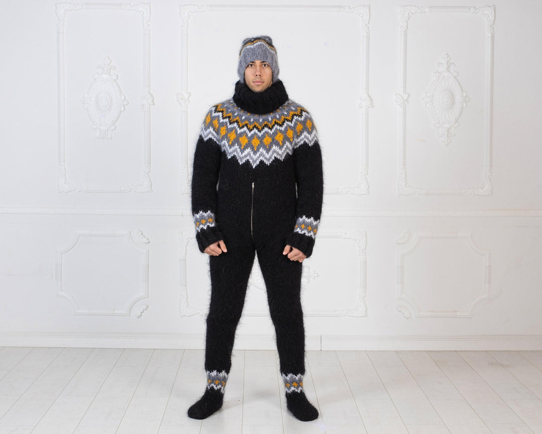 Icelandic Mohair Hat – Hand Knitted Fluffy Winter Beanie T1013