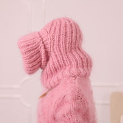 6-fädige Mohair-Sturmhaube – handgestrickte klobige Skihaube T2011