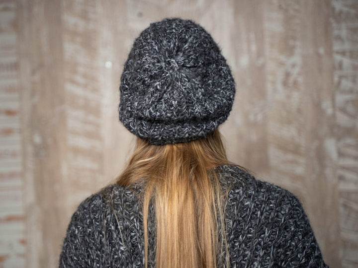 Melange Alpaca Mix Hat – Hand Knitted Soft Warm Winter Beanie T1147