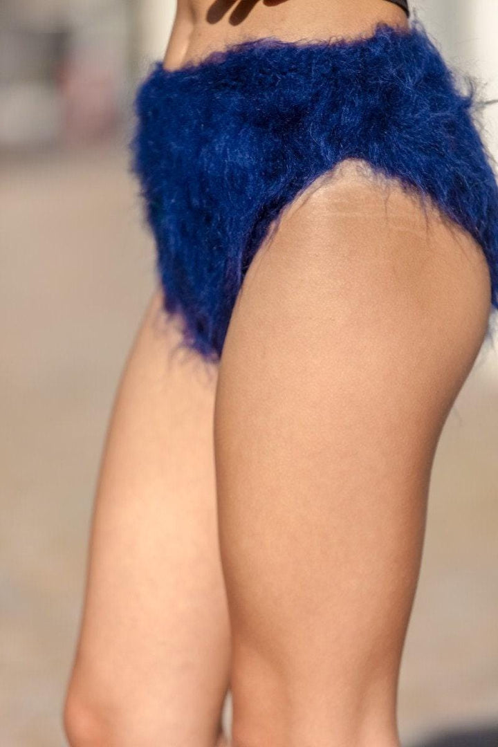Mohair Panties – Hand Knitted Fluffy Winter Underwear, Soft Fuzzy Briefs T408