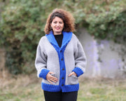 Wollstrickjacke – Handgestrickt 100 % Wolle Jacke T1362
