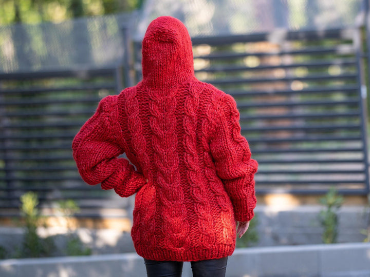 Extra Chunky Cardigan – 17-Strand Hand Knitted Baby Alpaca Merino Blend T1213