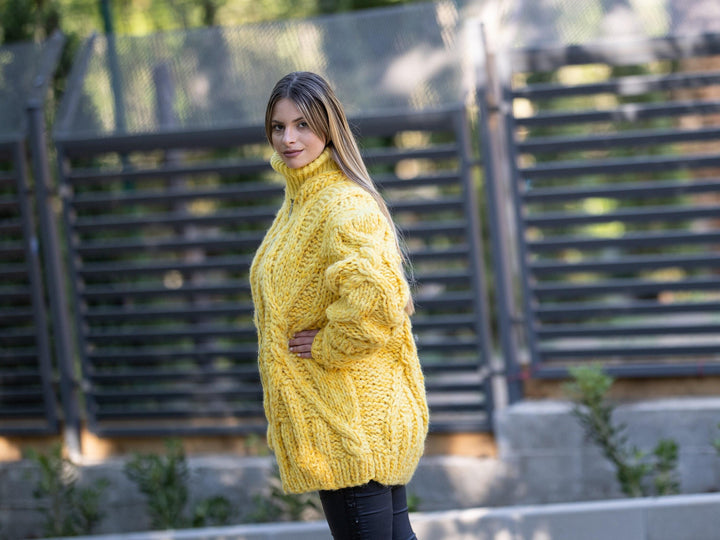 Baby Alpaca Merino Cardigan – Hand Knitted Soft Lightweight Wool Jacket T1223